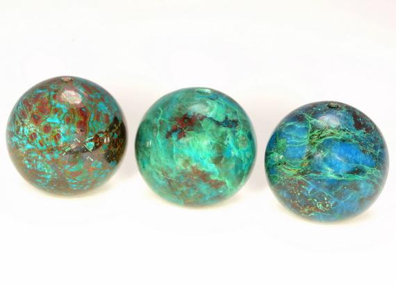 15mm 100% Natural Shattuckite Chrysocolla Quantum Quattro Cuprite Green Blue Gemstone Grade Aaa Round Loose Beads 2 Beads (80005766-880)
