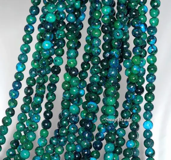 3mm Chrysocolla Quantum Quattro Gemstone Green Blue Round 3mm Loose Beads 16 Inch Full Strand (90143249-107)