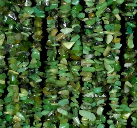 6x3mm-4x2mm Chrysoprase Gemstone Green Pebble Chips Loose Beads 15.5 Inch Full Strand (90188750-83)