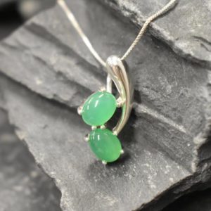 Shop Chrysoprase Pendants! Chrysoprase Pendant, May Birthstone, May Birthday Gift, Two Stone Pendant, Green Pendant, Chrysoprase Necklace, Chrysoprase Gemstone, Silver | Natural genuine Chrysoprase pendants. Buy crystal jewelry, handmade handcrafted artisan jewelry for women.  Unique handmade gift ideas. #jewelry #beadedpendants #beadedjewelry #gift #shopping #handmadejewelry #fashion #style #product #pendants #affiliate #ad