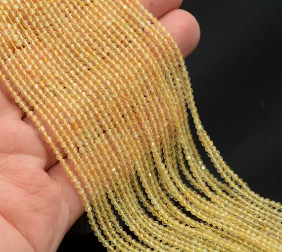 2mm Genuine Natural Citrine Gemstone Grade Aaa Yellow Micro Faceted Round Beads 15.5 Inch Full Strand Lot 1,2,6,12 And 50 (90143422-107-2g)