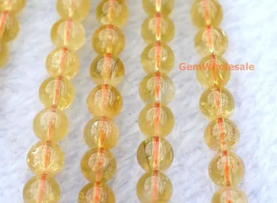 15.5" 6mm/8mm/10mm Natural Citrine Round Beads, Gemstone/semi-precious Stone, Yellow Quartz/crystal Beads