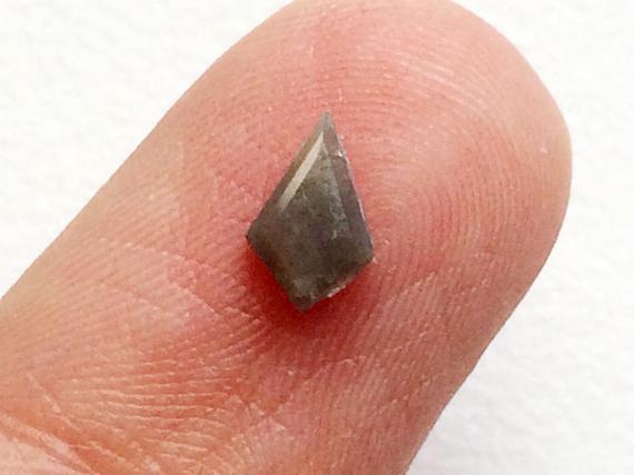 Salt And Pepper Diamond, Natural 4.5x7 Mm, 0.45 Ct Shield Shaped Diamond, Rose Cut Flat Back Clear Light Gray Diamond For Jewelry-ddp2131