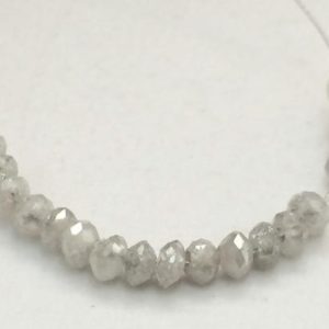 Shop Diamond Faceted Beads! 3.5-4mm Approx Grey White Sparkling Diamonds, Faceted Diamond Rondelle Bead 0.5mm Hole, Conflict Free Diamond For Jewelry (1Pc To 10Pcs) | Natural genuine faceted Diamond beads for beading and jewelry making.  #jewelry #beads #beadedjewelry #diyjewelry #jewelrymaking #beadstore #beading #affiliate #ad