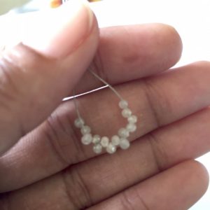 Tiny 2.5mm to 5mm White Tear Drop Faceted Diamond Briolette Beads, Natural Raw Rough Diamond Beads, Sold As 10/50/100 Pieces, DDS135/1 | Natural genuine other-shape Diamond beads for beading and jewelry making.  #jewelry #beads #beadedjewelry #diyjewelry #jewelrymaking #beadstore #beading #affiliate #ad