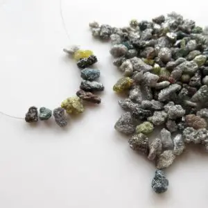 Shop Diamond Bead Shapes! Set Of 10 Pieces Grey Blue Red Yellow Raw Rough Diamond Briolettes, Natural Rough Diamond Briolettes, 7mm To 13mm Each, DDS578 | Natural genuine other-shape Diamond beads for beading and jewelry making.  #jewelry #beads #beadedjewelry #diyjewelry #jewelrymaking #beadstore #beading #affiliate #ad