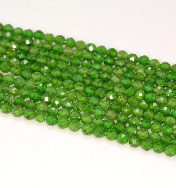 2mm Chrome Diopside Gemstone Grade Aaa Green Micro Faceted Round Loose Beads 15.5 Inch Full Strand (80005530-468)