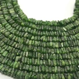 Natural Chrome Diopside Disc Square 4.5mm Gemstone Beads Strand Sale  Chrome Diopside Wholesale Beads  Chrome Diopside Strand | Natural genuine other-shape Diopside beads for beading and jewelry making.  #jewelry #beads #beadedjewelry #diyjewelry #jewelrymaking #beadstore #beading #affiliate #ad