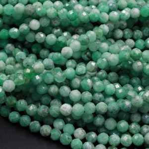 Shop Emerald Faceted Beads! AA Real Genuine Natural Green Emerald Gemstone Faceted 2mm 3mm 4mm Round Beads Laser Diamond Cut Gemstone May Birthstone 15.5" Strand | Natural genuine faceted Emerald beads for beading and jewelry making.  #jewelry #beads #beadedjewelry #diyjewelry #jewelrymaking #beadstore #beading #affiliate #ad