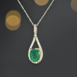 Shop Emerald Pendants! NATURAL EMERALD DIAMOND Necklace in 14kt Solid Gold, Ready to ship gift, Emerald Pendant, Jewelry gift, Birthstone necklace, Handmade gift | Natural genuine Emerald pendants. Buy crystal jewelry, handmade handcrafted artisan jewelry for women.  Unique handmade gift ideas. #jewelry #beadedpendants #beadedjewelry #gift #shopping #handmadejewelry #fashion #style #product #pendants #affiliate #ad