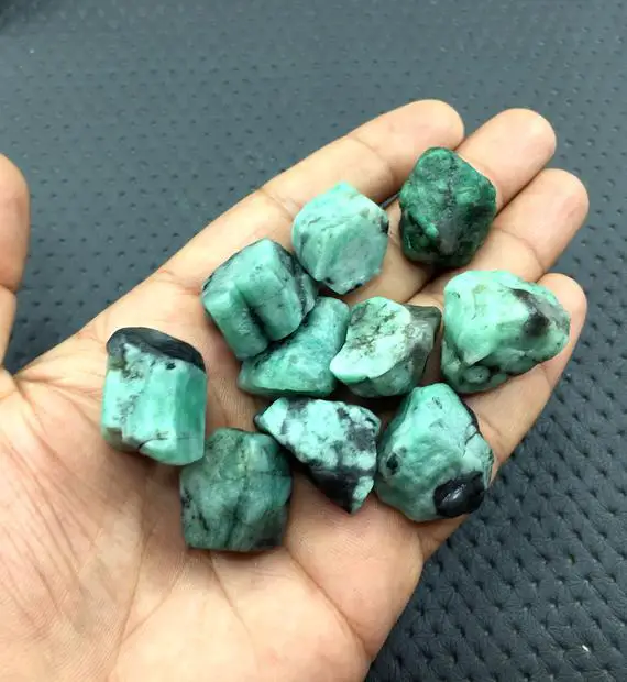 10 Pieces Emerald 20-22 Mm Raw Natural Rough, May Birthstone Emerald Rough,natural Green Emerald Gemstone,making Jewelry Rough Wholesale