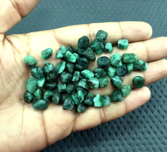 50 Pieces Emerald 6-8 Mm Raw Natural Rough, May Birthstone Emerald Rough,natural Emerald Gemstone,making Emerald Jewelry Rough Wholesale Raw