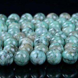 Shop Emerald Beads! Genuine 100% Natural Columbia Emerald Rare Precious Gemstone Light Green Grade AAA 4mm 5mm 6mm 7mm 8mm 9mm 10mm 11mm Round Beads (A290) | Natural genuine beads Emerald beads for beading and jewelry making.  #jewelry #beads #beadedjewelry #diyjewelry #jewelrymaking #beadstore #beading #affiliate #ad