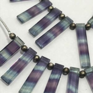 Shop Fluorite Bead Shapes! 6" Strand Multi Fluorite Stick Shape Gemstone Beads , flouorite Stick Shape Beads, Semi Precious Beads , fluorite Beads, jewelry Making Beads | Natural genuine other-shape Fluorite beads for beading and jewelry making.  #jewelry #beads #beadedjewelry #diyjewelry #jewelrymaking #beadstore #beading #affiliate #ad