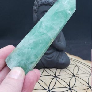 Green Fluorite Crystal Point – Reiki Charged – Crystal Generator – Focus & Clarity Genius Stone – ADHD Support – Crystal for Students #10 | Natural genuine stones & crystals in various shapes & sizes. Buy raw cut, tumbled, or polished gemstones for making jewelry or crystal healing energy vibration raising reiki stones. #crystals #gemstones #crystalhealing #crystalsandgemstones #energyhealing #affiliate #ad