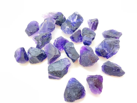 Raw Purple Fluorite Crystal (.5" - 1") - Grade A - Purple Fluorite Healing Crystal - Rough Purple Fluorite - Raw Fluorite Stone
