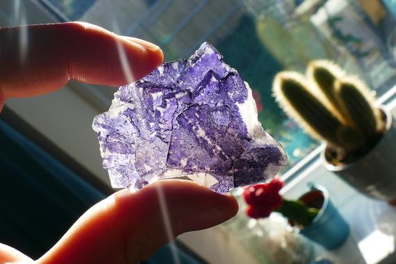 Purple Fluorite Stepped Crystal Cluster ~ Specimen From Mexico  44