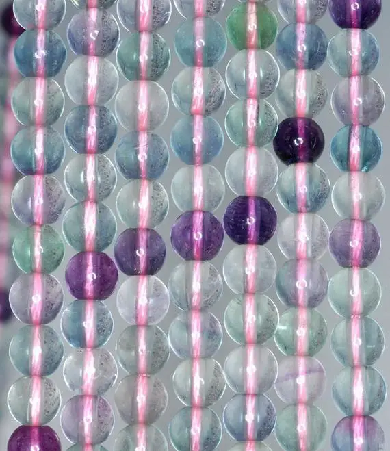 6mm Fluorite Gemstone Rainbow Grade Aaa Round Beads 15.5 Inch Full Strand (90187782-684)