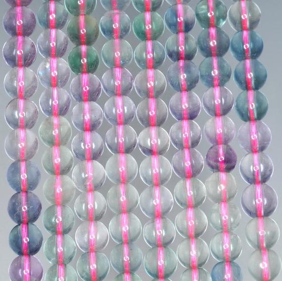 6mm Fluorite Gemstone Rainbow Grade Aaa Round Beads 15.5 Inch Full Strand (90187784-684)