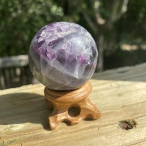 Fluorite Crystal Sphere  – Reiki Charged Crystal Ball – Purple & Green Fluorite Crystal Orb – Raise Your Vibration #11 | Natural genuine stones & crystals in various shapes & sizes. Buy raw cut, tumbled, or polished gemstones for making jewelry or crystal healing energy vibration raising reiki stones. #crystals #gemstones #crystalhealing #crystalsandgemstones #energyhealing #affiliate #ad