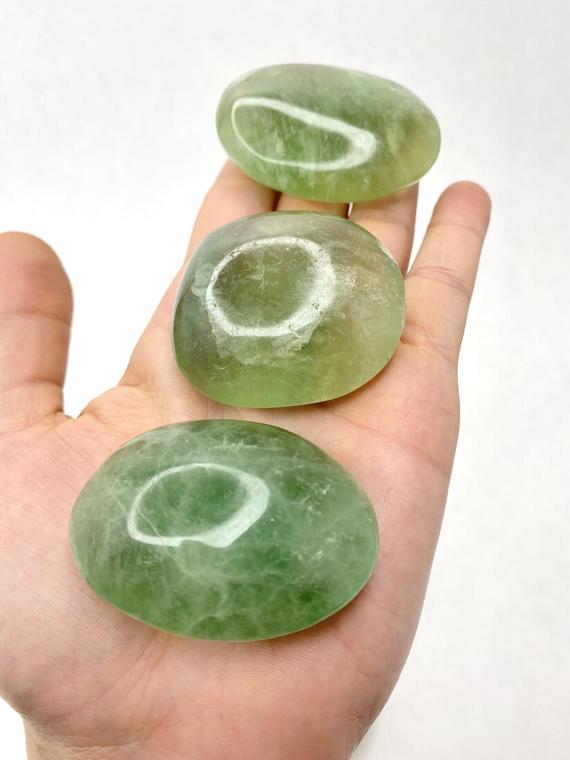 Green Fluorite Palm Stone