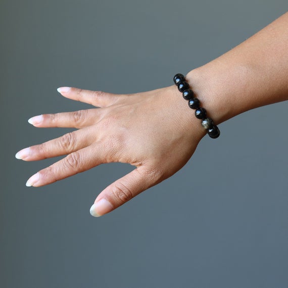 Gold Sheen Obsidian Bracelet Magma Magic Occult Protection Stone