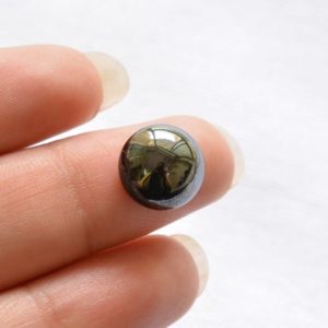 Shop Hematite Cabochons! Hematite Cabochon, Smooth Round Shape Gemstone, Dark Silver Color, Hematite Gemstone, Flat Back Stone, 1 Piece Lot, 12 mm #AR8628 | Natural genuine stones & crystals in various shapes & sizes. Buy raw cut, tumbled, or polished gemstones for making jewelry or crystal healing energy vibration raising reiki stones. #crystals #gemstones #crystalhealing #crystalsandgemstones #energyhealing #affiliate #ad