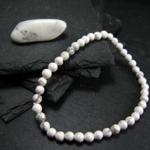 Shop Howlite Jewelry! Howlite Genuine Bracelet ~ 7 Inches  ~ 4mm Round Beads | Natural genuine Howlite jewelry. Buy crystal jewelry, handmade handcrafted artisan jewelry for women.  Unique handmade gift ideas. #jewelry #beadedjewelry #beadedjewelry #gift #shopping #handmadejewelry #fashion #style #product #jewelry #affiliate #ad