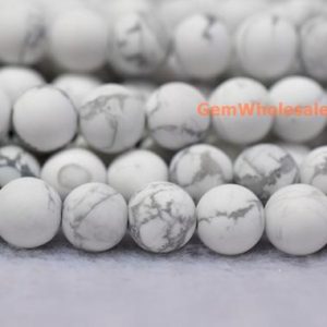 Shop Howlite Round Beads! 15.5" 8mm/10mm Matte natural white howlite round beads, semi-precious stone, DIY beads, White gemstone wholesale, frosted white howlite | Natural genuine round Howlite beads for beading and jewelry making.  #jewelry #beads #beadedjewelry #diyjewelry #jewelrymaking #beadstore #beading #affiliate #ad