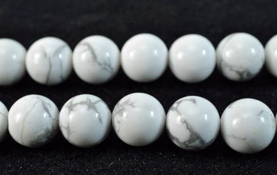 White Howlite Smooth Round Beads,howlite,diy Beads,natural,gemstone,4mm 6mm 8mm 10mm 12mm 14mm For Choice,15" Full Strand