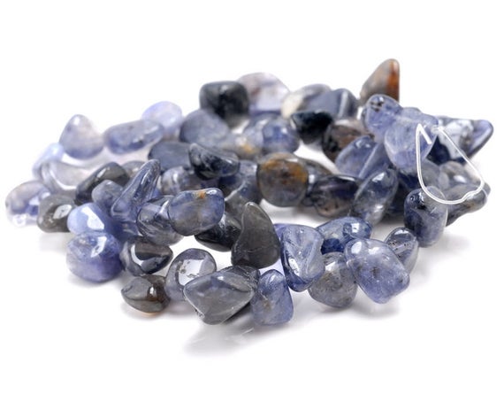 7-16mm  Iolite Gemstone Pebble Nugget Chip Loose Beads 7.5 Inch  (80001848 H-a25)