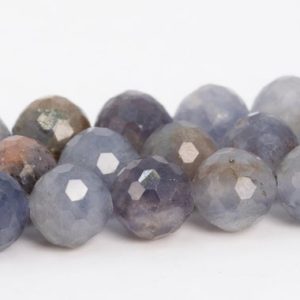 Shop Iolite Faceted Beads! 7MM Light Color Iolite Beads Grade A Genuine Natural Gemstone Micro Faceted Round Loose Beads 15.5" / 7.5" Bulk Lot Options (109067) | Natural genuine faceted Iolite beads for beading and jewelry making.  #jewelry #beads #beadedjewelry #diyjewelry #jewelrymaking #beadstore #beading #affiliate #ad
