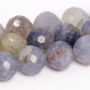 Shop Iolite Faceted Beads! 9MM Light Color Iolite Beads Grade A Genuine Natural Gemstone Micro Faceted Round Loose Beads 15.5" / 7.5" Bulk Lot Options (109072) | Natural genuine faceted Iolite beads for beading and jewelry making.  #jewelry #beads #beadedjewelry #diyjewelry #jewelrymaking #beadstore #beading #affiliate #ad