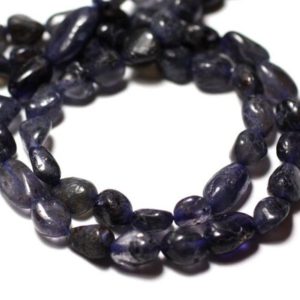 Shop Iolite Bead Shapes! Fil 33cm 37pc env – Perles de Pierre – Iolite Cordiérite Olives 7-14mm – 8741140012592 | Natural genuine other-shape Iolite beads for beading and jewelry making.  #jewelry #beads #beadedjewelry #diyjewelry #jewelrymaking #beadstore #beading #affiliate #ad