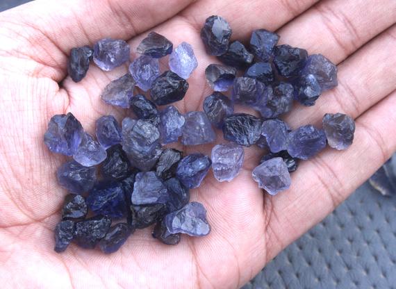 25 Piece Premium Iolite Rough Size 10-12 Mm Raw Untreated Gemstone Raw Genuine Iolite Raw Dainty Blue Iolite Rough Iolite Cordierite Rough