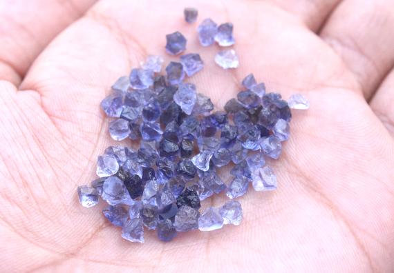 50 Piece Tiny Natural Iolite Raw Rock Size 2-4 Mm Raw Natural Untreated Blue Iolite Gemstone Raw Metaphysical Raw Crystal Genuine Iolite Raw