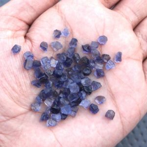 Shop Raw & Rough Iolite Stones! 50 Piece Violet Iolite Crystal Rough Size 4-6 MM Natural Iolite Gemstone Raw Premium Iolite Rough Rocks Tiny Iolite Rough Stone Wholesale | Natural genuine stones & crystals in various shapes & sizes. Buy raw cut, tumbled, or polished gemstones for making jewelry or crystal healing energy vibration raising reiki stones. #crystals #gemstones #crystalhealing #crystalsandgemstones #energyhealing #affiliate #ad