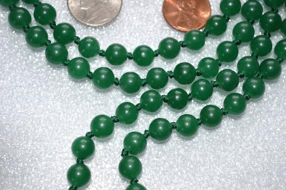 Dainty Green Jade Mala Necklace Green Jade Jewelry Delicate Necklace, Jade Bead Necklace, Mothers Day Gift, Hand Knotted Green Mala Necklace