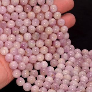 Shop Kunzite Beads! 8mm Genuine Kunzite Gemstone Grade AA Pink Round Loose Beads 7.5 inch Half Strand LOT 1,2,6,12 and 50 (80005454-466) | Natural genuine beads Kunzite beads for beading and jewelry making.  #jewelry #beads #beadedjewelry #diyjewelry #jewelrymaking #beadstore #beading #affiliate #ad