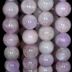Shop Kunzite Round Beads! 9mm Natural Kunzite Gemstone Grade AB Lavender Light Purple Round Loose Beads 7 inch Half Strand (80000849-157) | Natural genuine round Kunzite beads for beading and jewelry making.  #jewelry #beads #beadedjewelry #diyjewelry #jewelrymaking #beadstore #beading #affiliate #ad