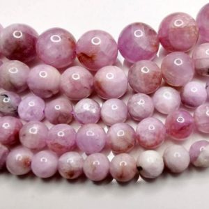 Shop Kunzite Beads! Genuine Kunzite Gemstone Pink Purple Round 5mm 6mm 7mm 8mm 9mm 10mm Loose Beads (A275) | Natural genuine beads Kunzite beads for beading and jewelry making.  #jewelry #beads #beadedjewelry #diyjewelry #jewelrymaking #beadstore #beading #affiliate #ad