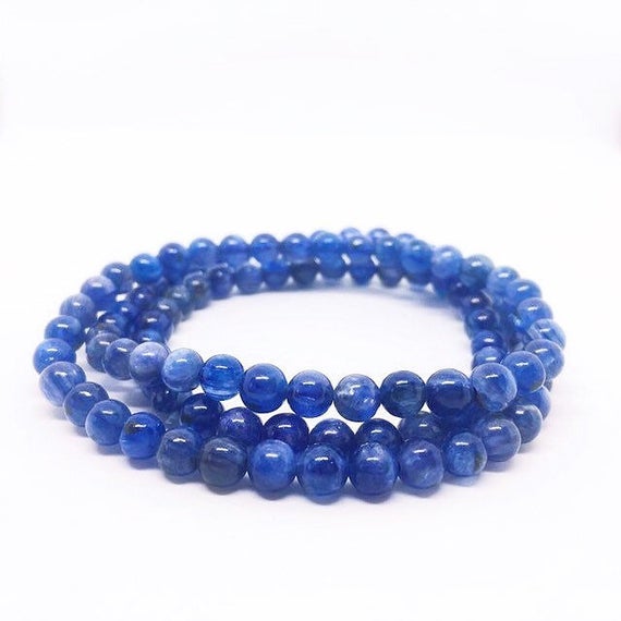 Aaa Kyanite Bracelet, Multi Layer Bracelet, 6mm Stretch Bracelet, Blue Jewelry, Communication Jewelry,  Christmas Gift For Mom, Unique Gifts