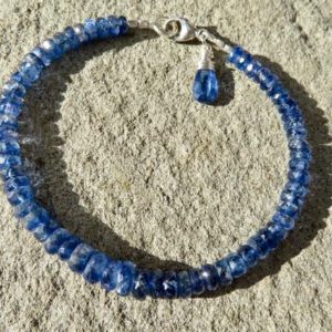 Kyanite Stacking Bracelet, Kyanite Jewelry, Gemstone Bracelet | Natural genuine Kyanite bracelets. Buy crystal jewelry, handmade handcrafted artisan jewelry for women.  Unique handmade gift ideas. #jewelry #beadedbracelets #beadedjewelry #gift #shopping #handmadejewelry #fashion #style #product #bracelets #affiliate #ad