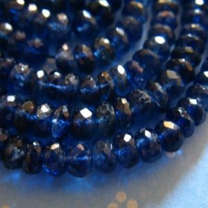 KYANITE Rondelles Beads, Luxe AA/AAA, 10-15 pcs, 3-5 mm, Finest Kashmir Sapphire Blue, faceted, bridal brides september tr | Natural genuine faceted Kyanite beads for beading and jewelry making.  #jewelry #beads #beadedjewelry #diyjewelry #jewelrymaking #beadstore #beading #affiliate #ad