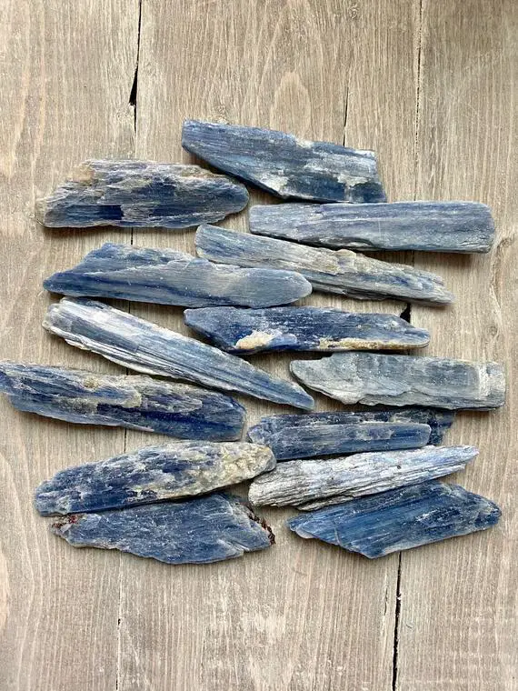 Blue Kyanite Medium Stone Blade Wand | High Vibration Natural Rough Crystal Dreams Clarity Truth Voice