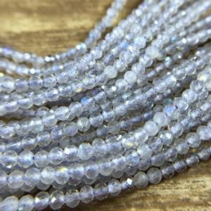 Shop Labradorite Faceted Beads! 3mm High Flash Labradorite Beads Natural AAA Micro Faceted Round Labradorite Beads Gemstone Beads Supplies Jewelry Beads 15.5" Full Strand | Natural genuine faceted Labradorite beads for beading and jewelry making.  #jewelry #beads #beadedjewelry #diyjewelry #jewelrymaking #beadstore #beading #affiliate #ad