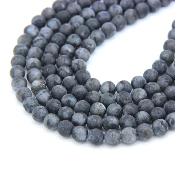 Matte Black Labradorite Beads 6mm8mm 10mm Natural Black Gray Gemstone Genuine Labradorite Blue Flash Mala Beads Dark Gray Labradorite Beads
