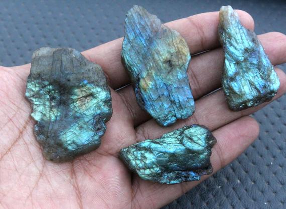 2 Pieces Radiant Labradorite Crystal Size 30-50 Mm Specimen Rough Metaphysical Crystals Natural Healing Crystal Labradorite Gemstone Rough