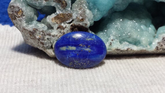 Natural 14cts. Afghanistan Lapis Lazuli Oval Cabochon 21.7mm X 15.2mm X 5mm Natural Semi Precious Blue Lapis Lazuli Gemstone Oval Cabochon