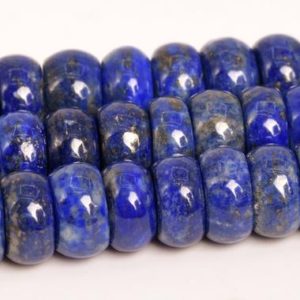 Shop Lapis Lazuli Rondelle Beads! 8×4-6MM Deep Blue Lapis Lazuli Beads Afghanistan Grade A Genuine Natural Gemstone Rondelle Loose Beads 15" / 7.5" Bulk Lot Options (108747) | Natural genuine rondelle Lapis Lazuli beads for beading and jewelry making.  #jewelry #beads #beadedjewelry #diyjewelry #jewelrymaking #beadstore #beading #affiliate #ad